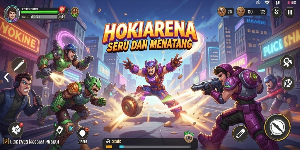 Gameplay HOKIARENA yang penuh aksi dan tantangan menyenangkan.