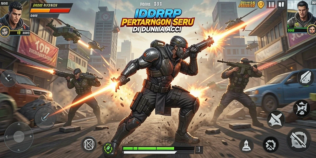 Tampilan screenshot gameplay seru di IDRRP dengan aksi bertarung yang mendebarkan.