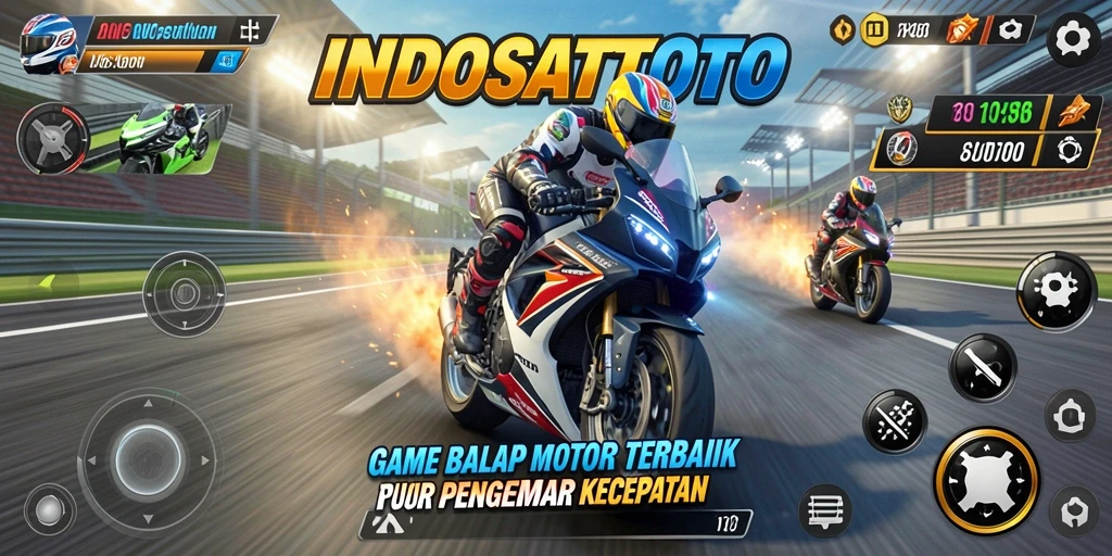 Screenshot gameplay INDOSATTOTO menampilkan aksi balap mendebarkan.