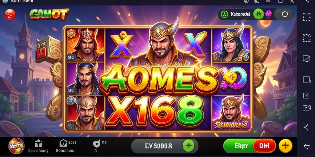 Tampilan gameplay seru dari X168 dengan berbagai tema slot.
